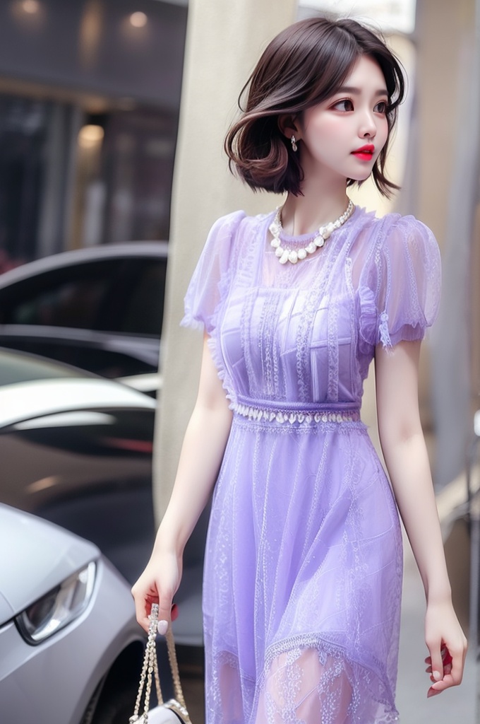 A beautifu lady with curvy shape,  head,  wearing on Tensor.Art