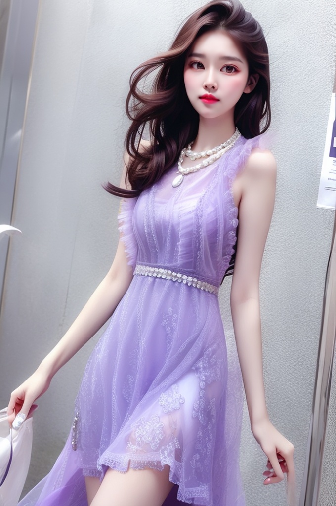 A beautifu lady with curvy shape,  head,  wearing on Tensor.Art