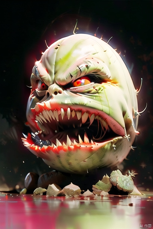 monsterxxx, Freakxxx, teeth, red eyes, no humans, monster, sharp teeth, solo