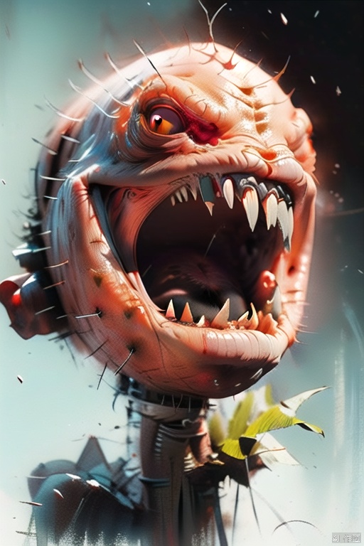 monsterxxx, Freakxxx, teeth, red eyes, no humans, monster, sharp teeth, solo
