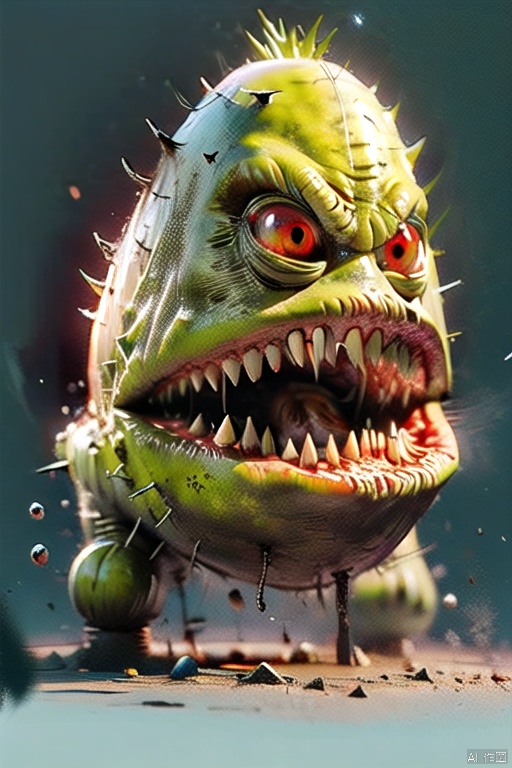 monsterxxx, Freakxxx, teeth, red eyes, no humans, monster, sharp teeth, solo