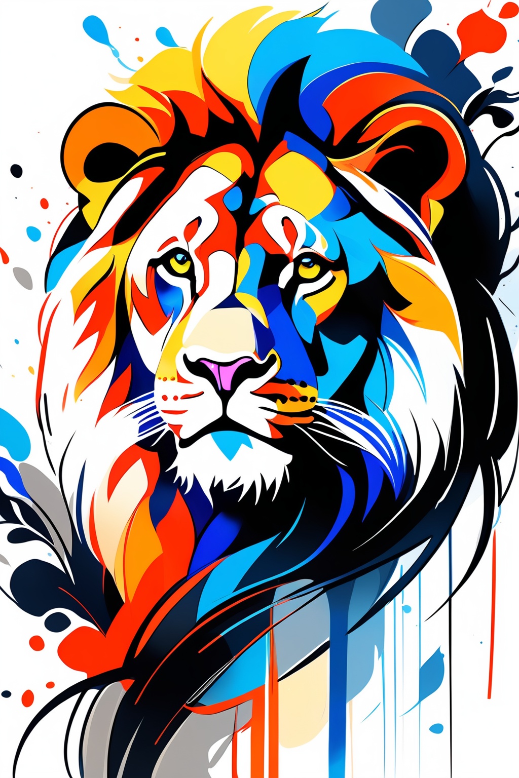 A very elegant and beautiful lion in sumi-e art style,  masterpiece,  monochrome on Tensor.Art