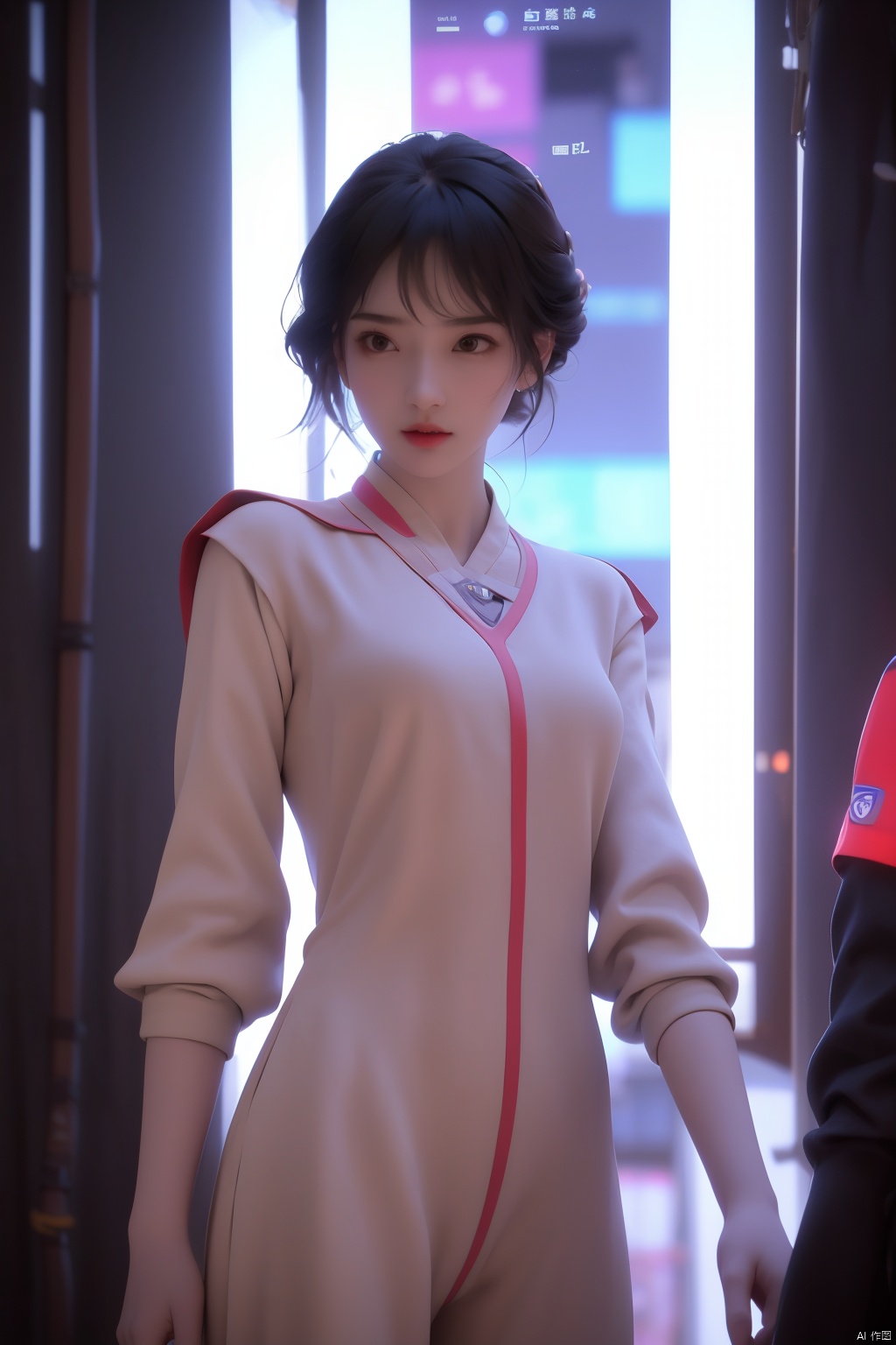  The TVGirl,mecha technology suit,standing,big chest,37-point lens,weird style,cyberpunk style,LXQ, sujieyu, JPE, hanyouniang