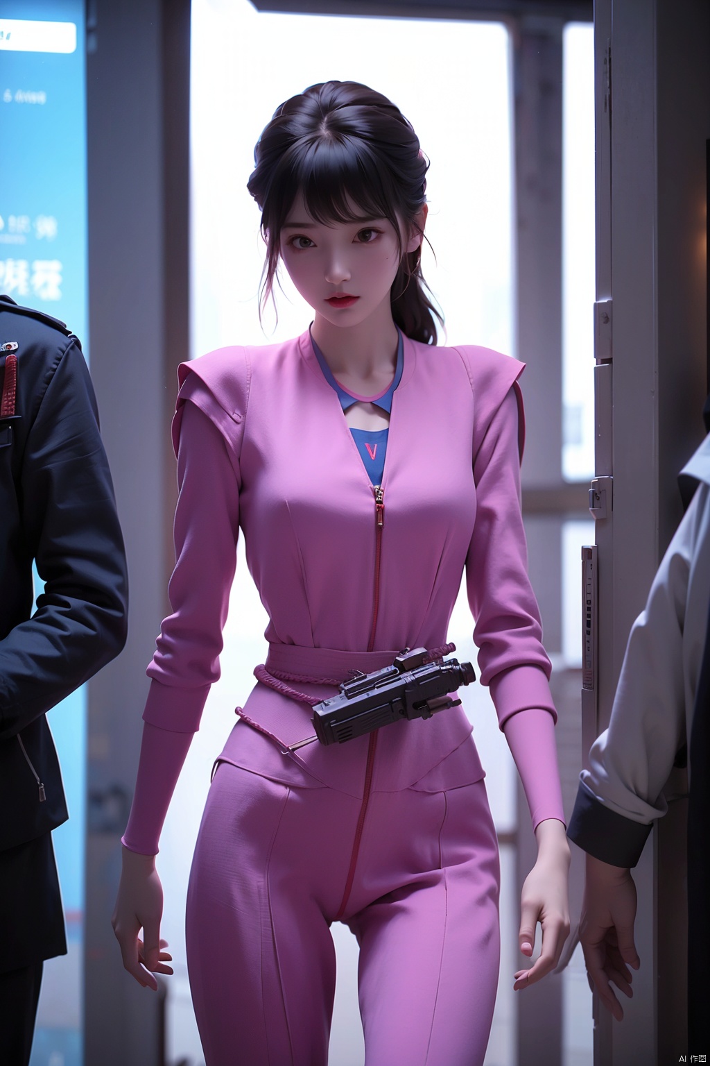  The TVGirl,mecha technology suit,standing,big chest,37-point lens,weird style,cyberpunk style,LXQ, sujieyu, JPE, hanyouniang