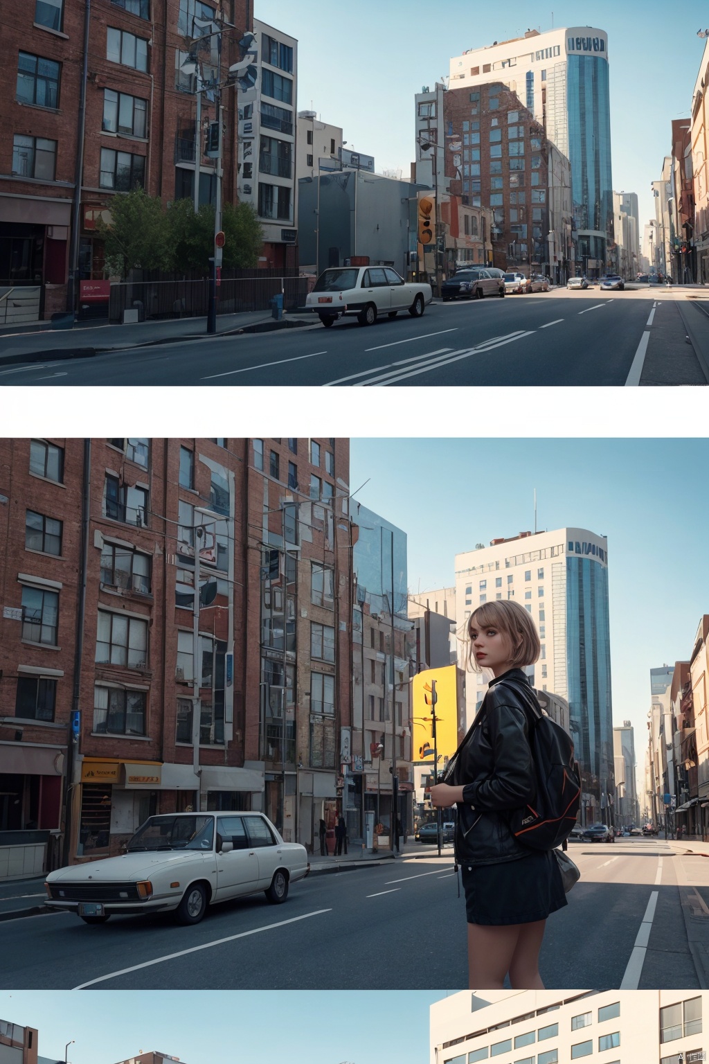  A 2D-painted portrait inserted into a 3D-generated scene, with the perspective and lighting of the scene perfectly matching the style of the portrait for a seamless integration. score_9, score_8_up, score_7_up,zPDXL, 2000S (STYLE) RETRO ARTSTYLE