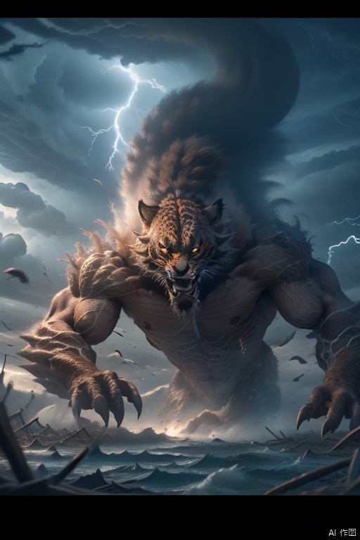  Impact, tornado monster,roaring,lightning,whirlpools,dust flying,everything sucked into the air,high quality,Hollywood blockbuster,8k,masterpiece,