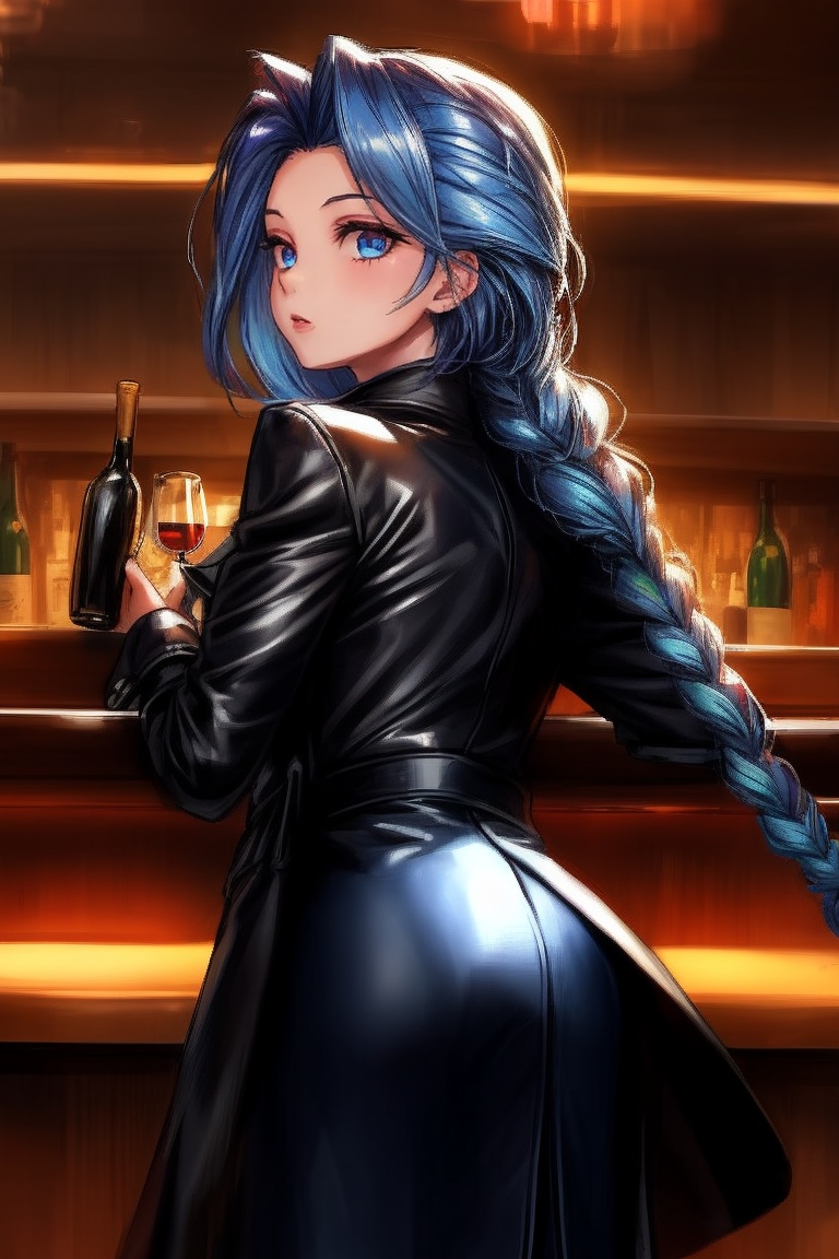 JinxKaryln,  cowboy costume,  short leather coat on Tensor.Art