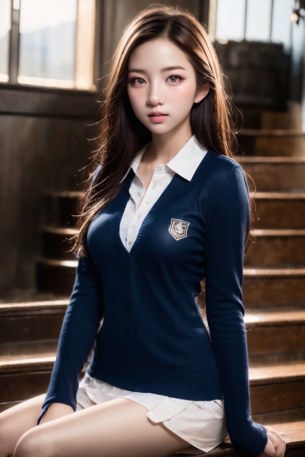 high school student,  girl,  school uniform on Tensor.Art