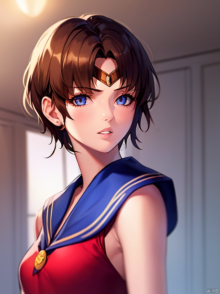 1girl,  short hair,  brown hair by myy9958 on Tensor.Art