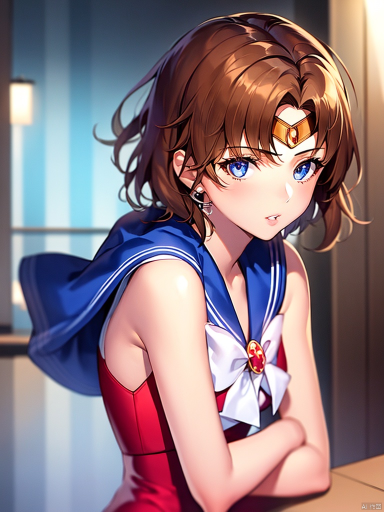 1girl,  short hair,  brown hair on Tensor.Art