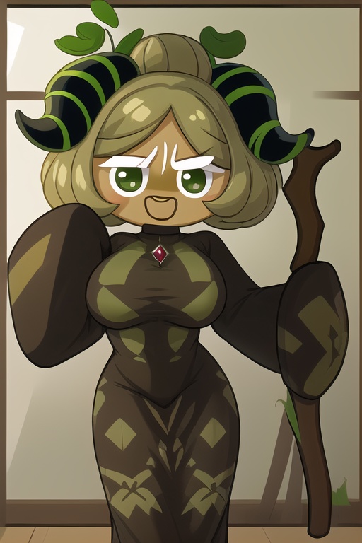Matcha Cookie,  1girl,  olive green skin on Tensor.Art