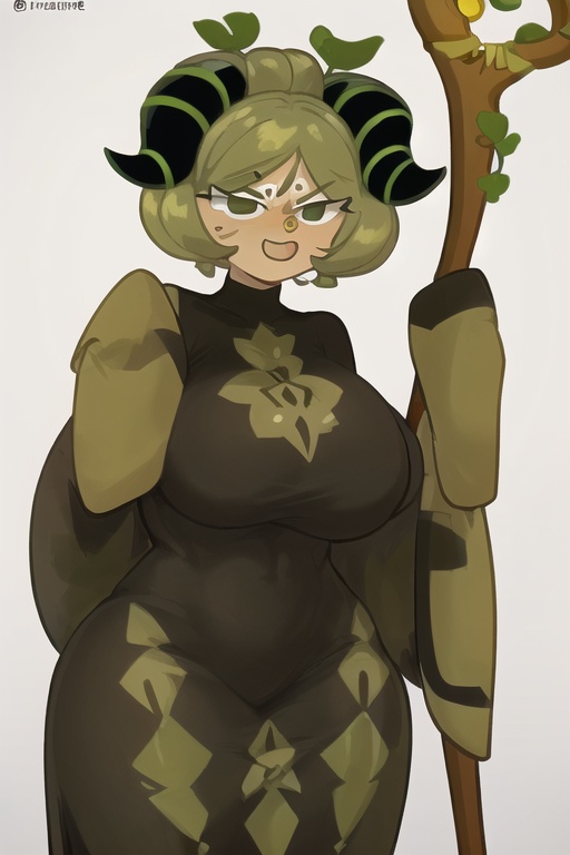 Matcha Cookie,  1girl,  olive green skin on Tensor.Art