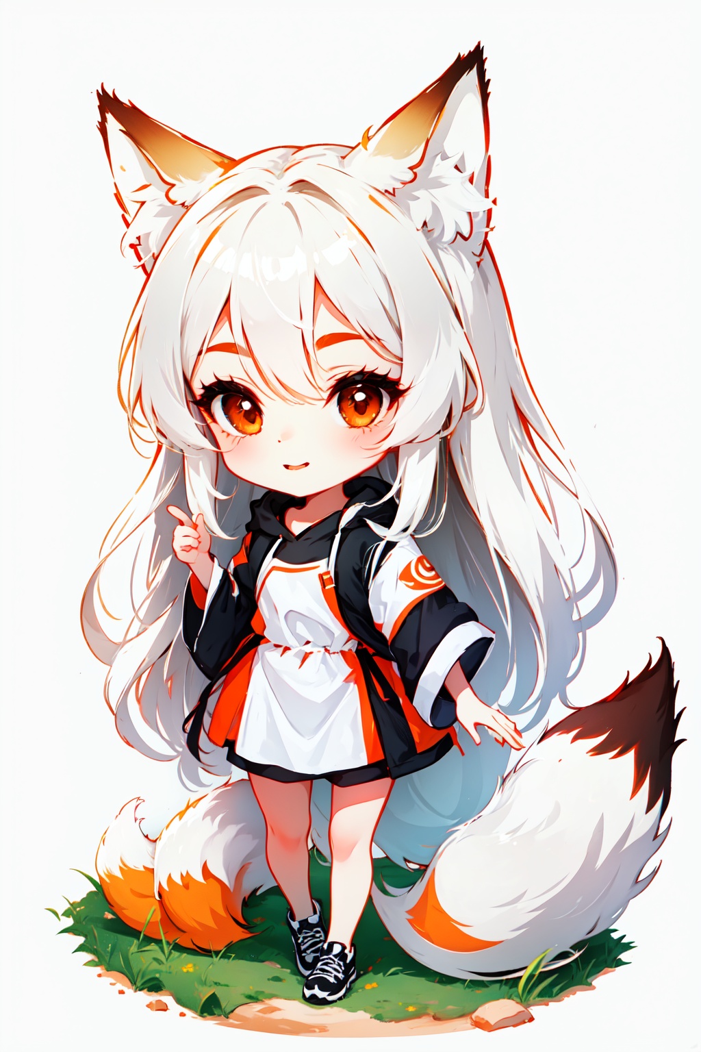 Cute girl,  White background,  full body image on Tensor.Art