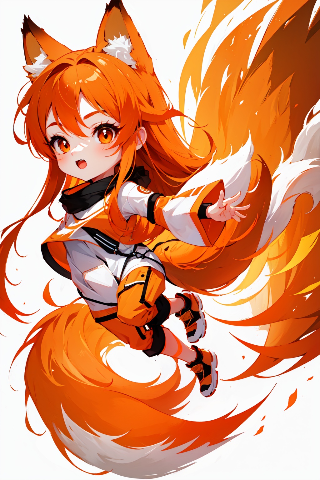 Cute girl,  White background,  full body image on Tensor.Art