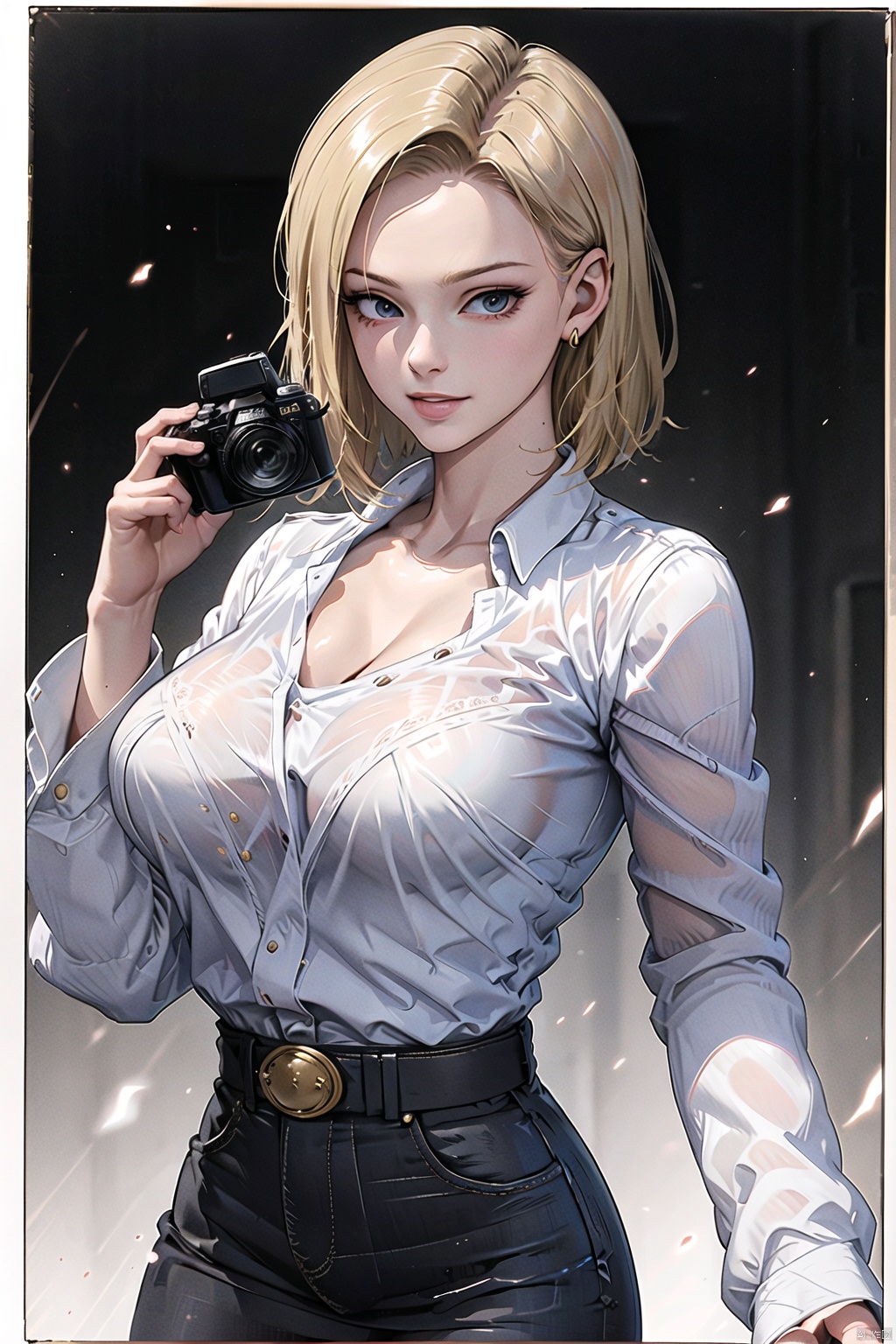 (White background :1.3),
1 girl, solo, chest, 30 years old, pretty, beautiful, smiling, camera focused on face, delicate face,
Short hair, (large bust :1.3), blonde hair, working woman, white shirt, black suit, short skirt with hip wrap, delicate dress, whole body, long legs,
High resolution, Master Painting, CG, Wallpaper, Super Detail, Intricate Detail, Masterpiece, 8k, Contrast, Smooth, bright picture, Soft picture, Rembrandt Lighting, Amazing, Manga style, Manga, Anime, Game CG,18hao