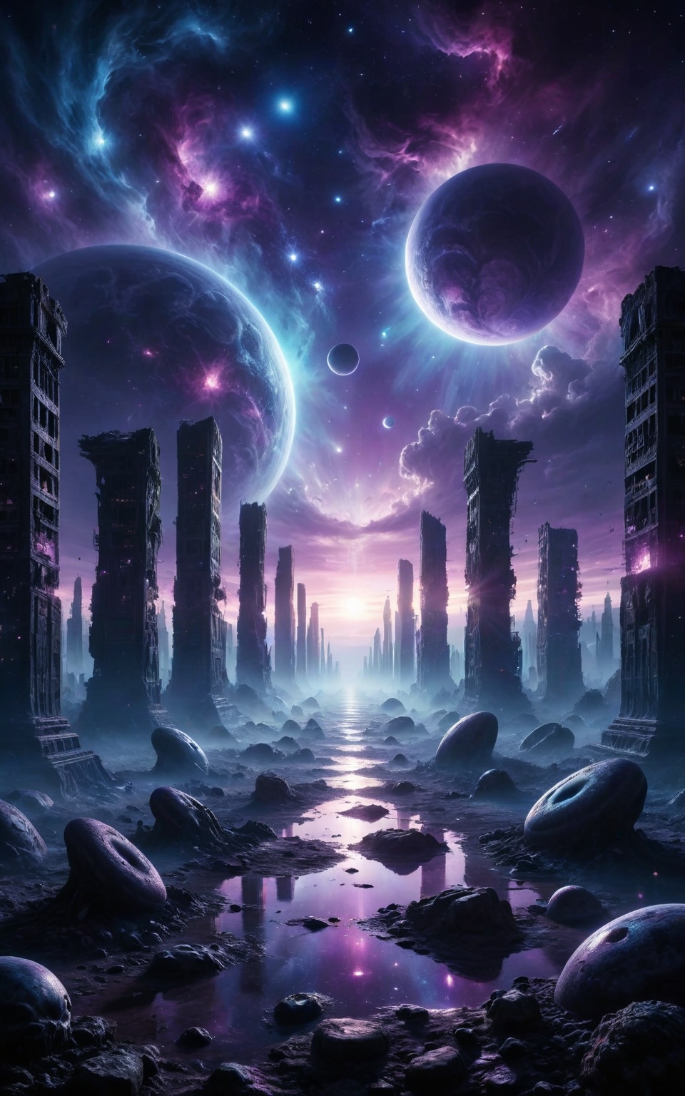 A view inside a mirror filled with multiverse,  alien civilizations,  ancient civilization by Shopon_skp on Tensor.Art