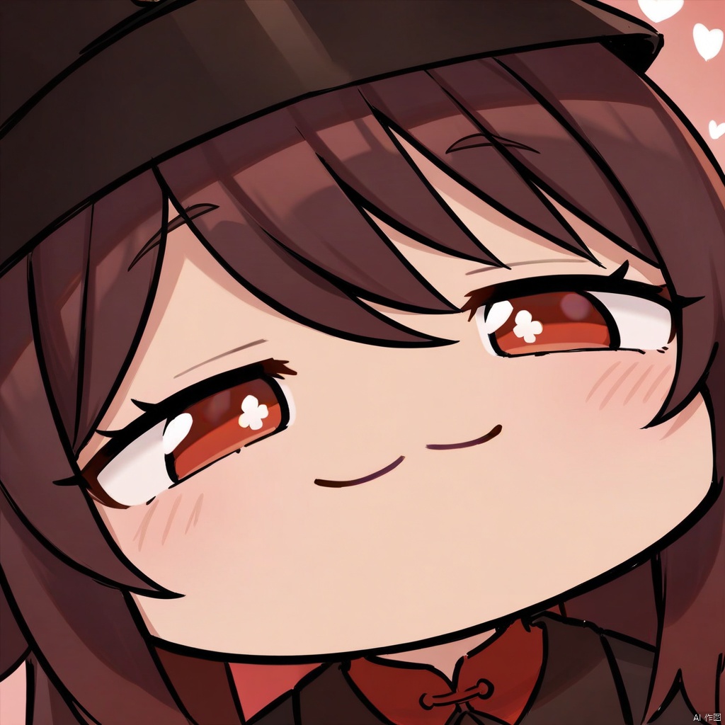 close-up, chibi, smug, (masterpiece),(best quality),1girl, hu tao,
