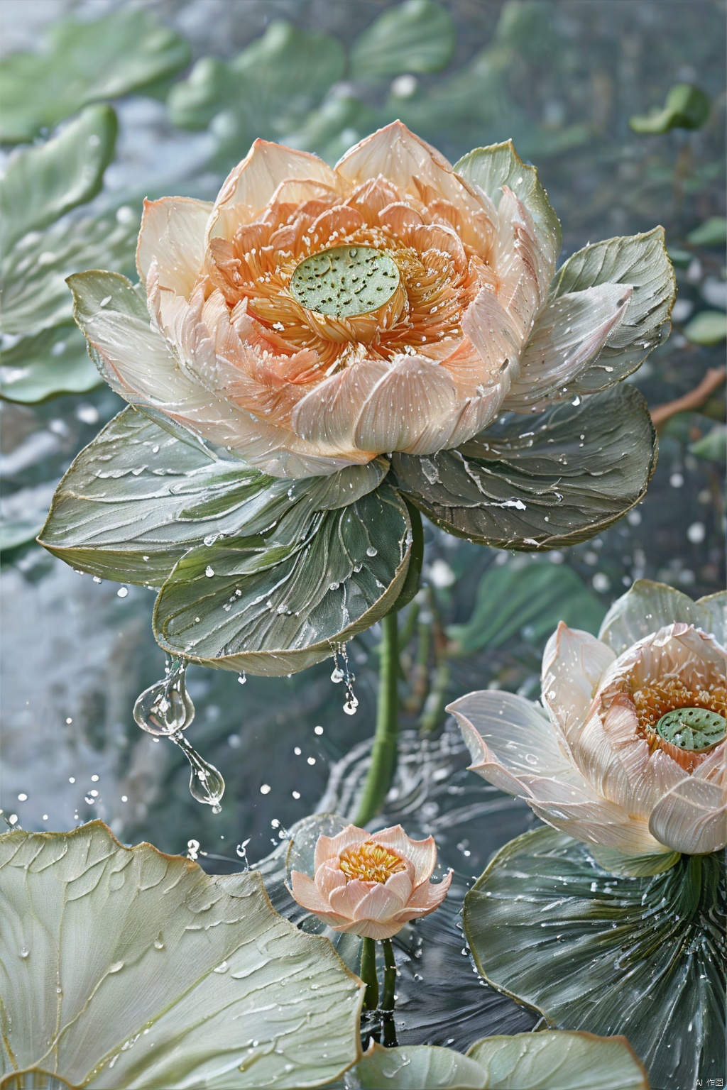 embroidery
flower
water
no humans
white flower
water drop
still life
lotus
Close-up