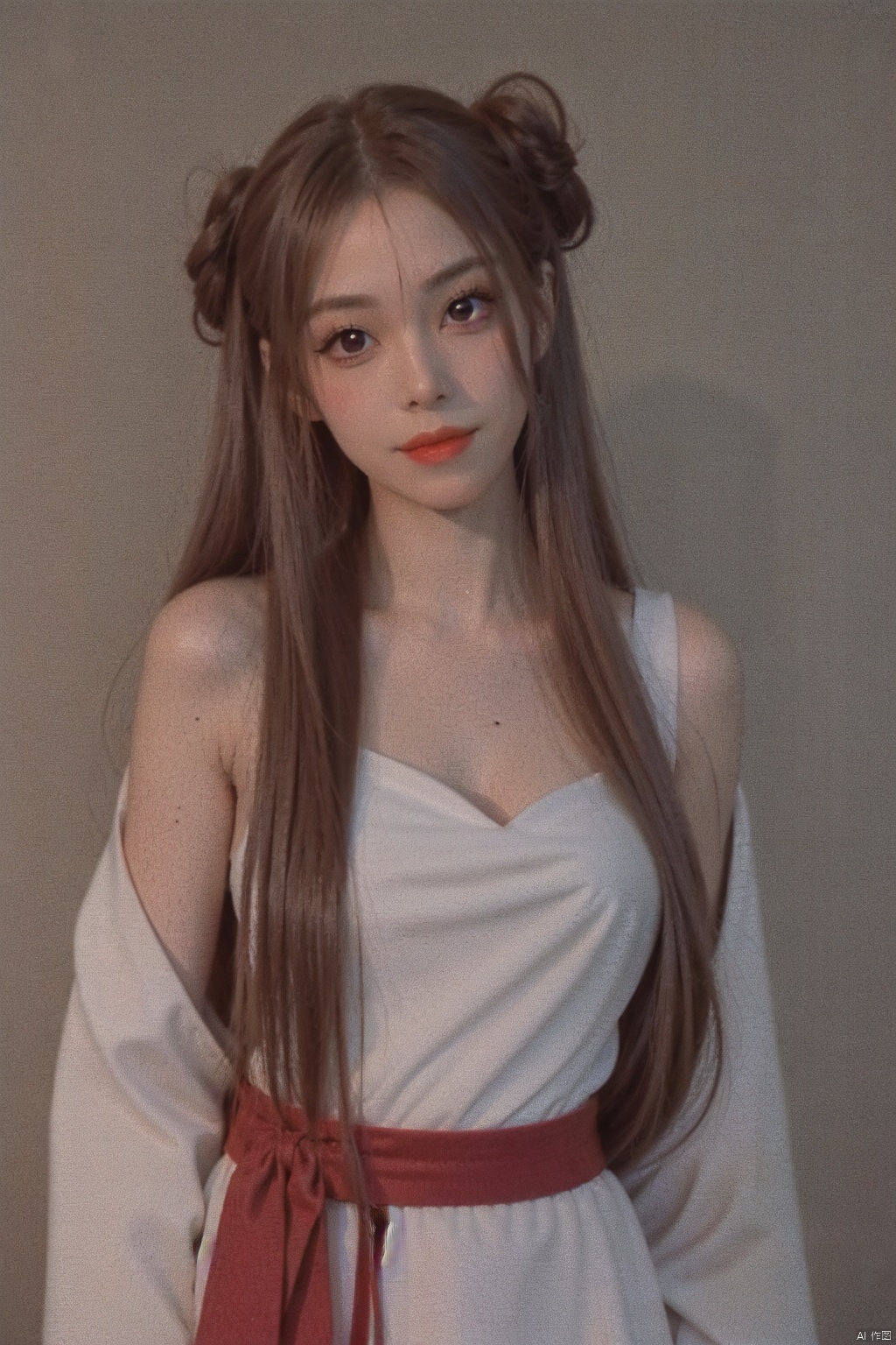  girlvn01, 1girl, hanfu, smile, Stunningly Beautiful girl, Haute_Couture, designer dress, wearing Haute_Couture, posing for a picture, fashion show, long shaped face, dark red eyes, sandy blonde side-wept hair, long hair, long ringlets, catwalk aesthetic, details, highest, amazing,