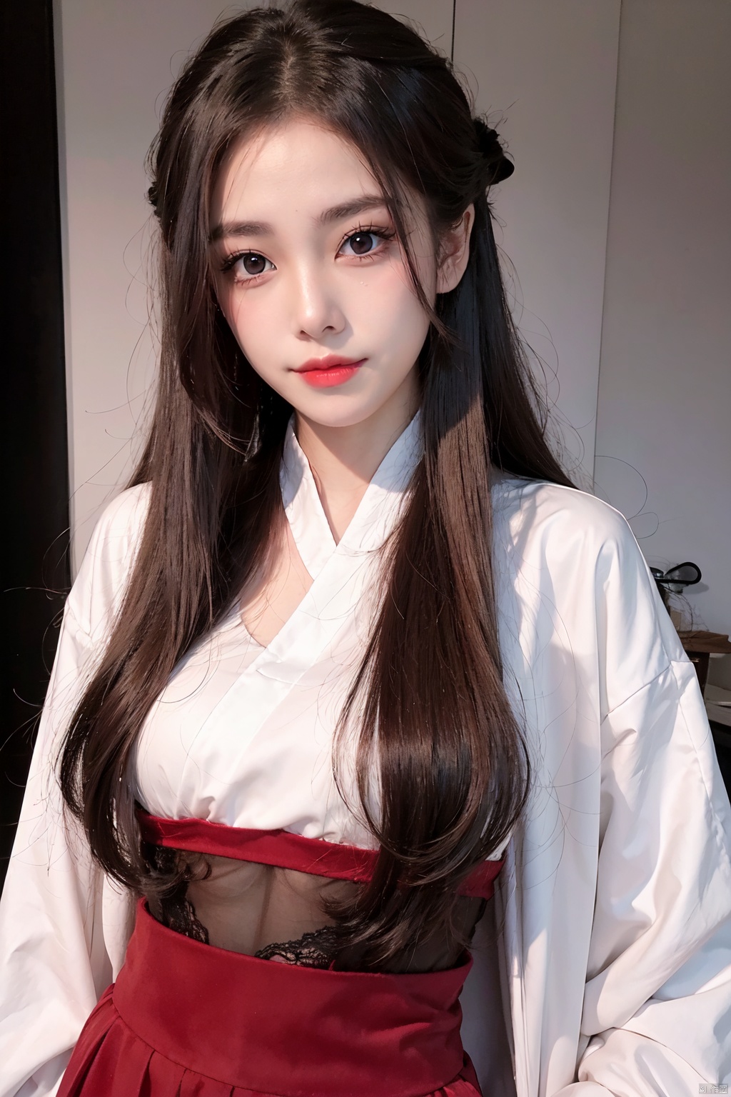  girlvn01, 1girl, hanfu, smile, Stunningly Beautiful girl, Haute_Couture, designer dress, wearing Haute_Couture, posing for a picture, fashion show, long shaped face, dark red eyes, sandy blonde side-wept hair, long hair, long ringlets, catwalk aesthetic, details, highest, amazing,