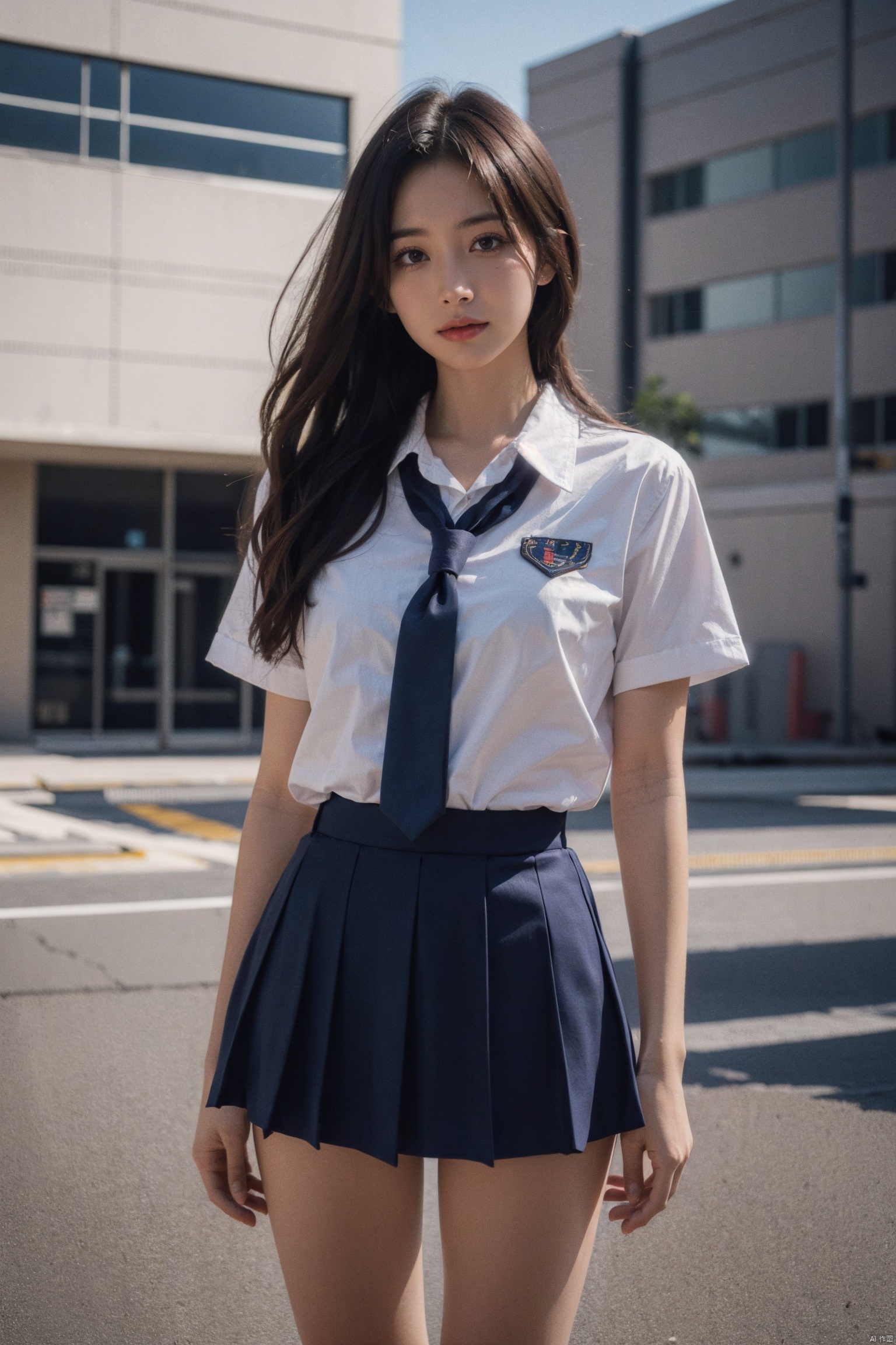  masterpiece,bestquality,realistic,8k,officialart,ultrahighres,school uniforms,1girl, depth of field