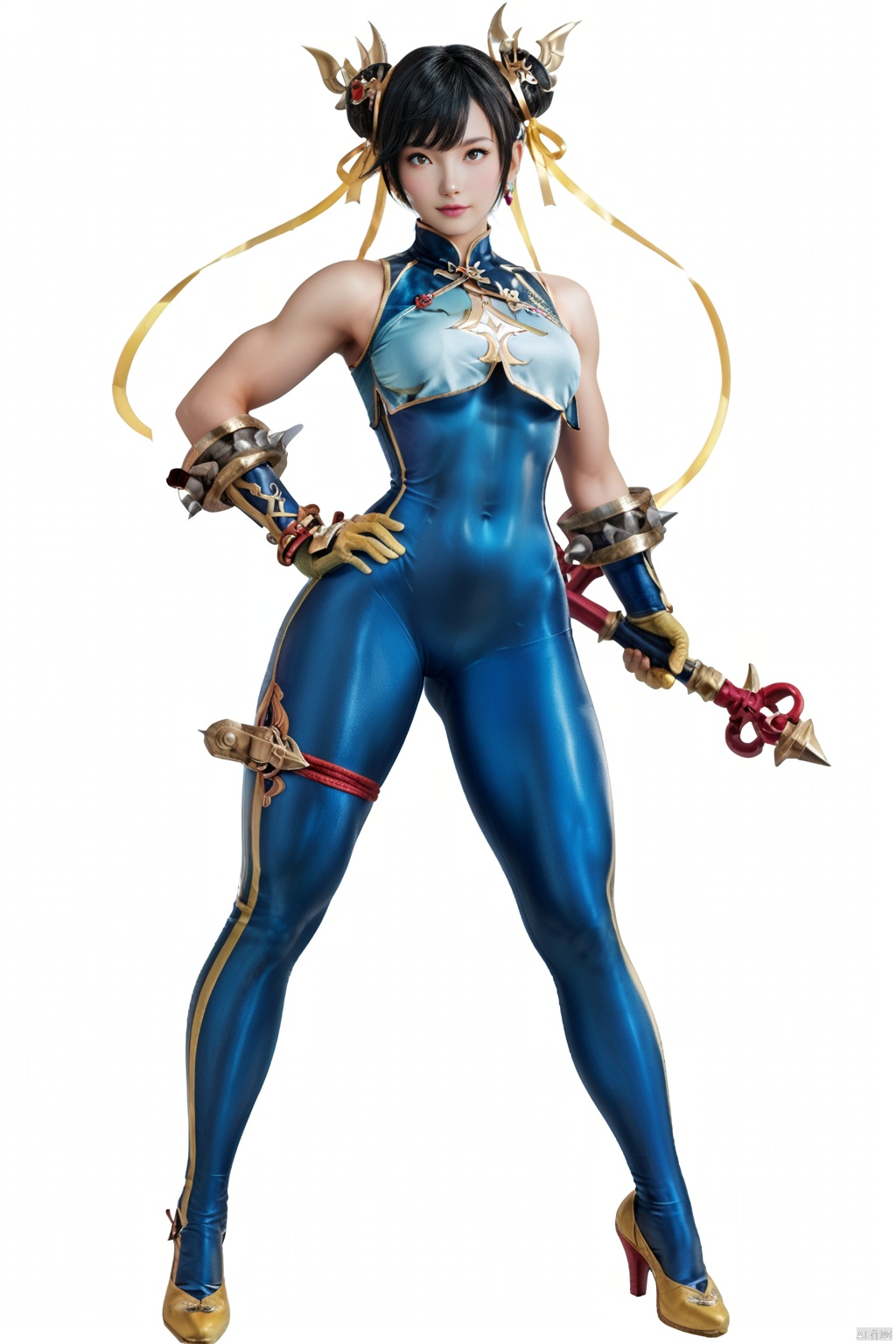 Create a technical colorful sketch of Stella Blade,  a significant character from the anime series Stella Blade in a full-...