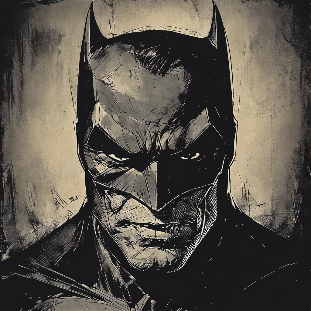 portrait of Batman with a creepy smile on Tensor.Art