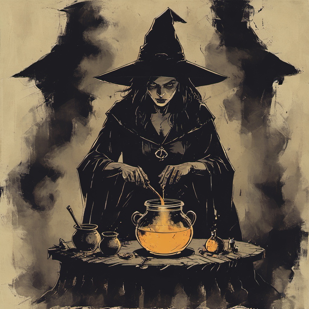 a witch making a potion on Tensor.Art
