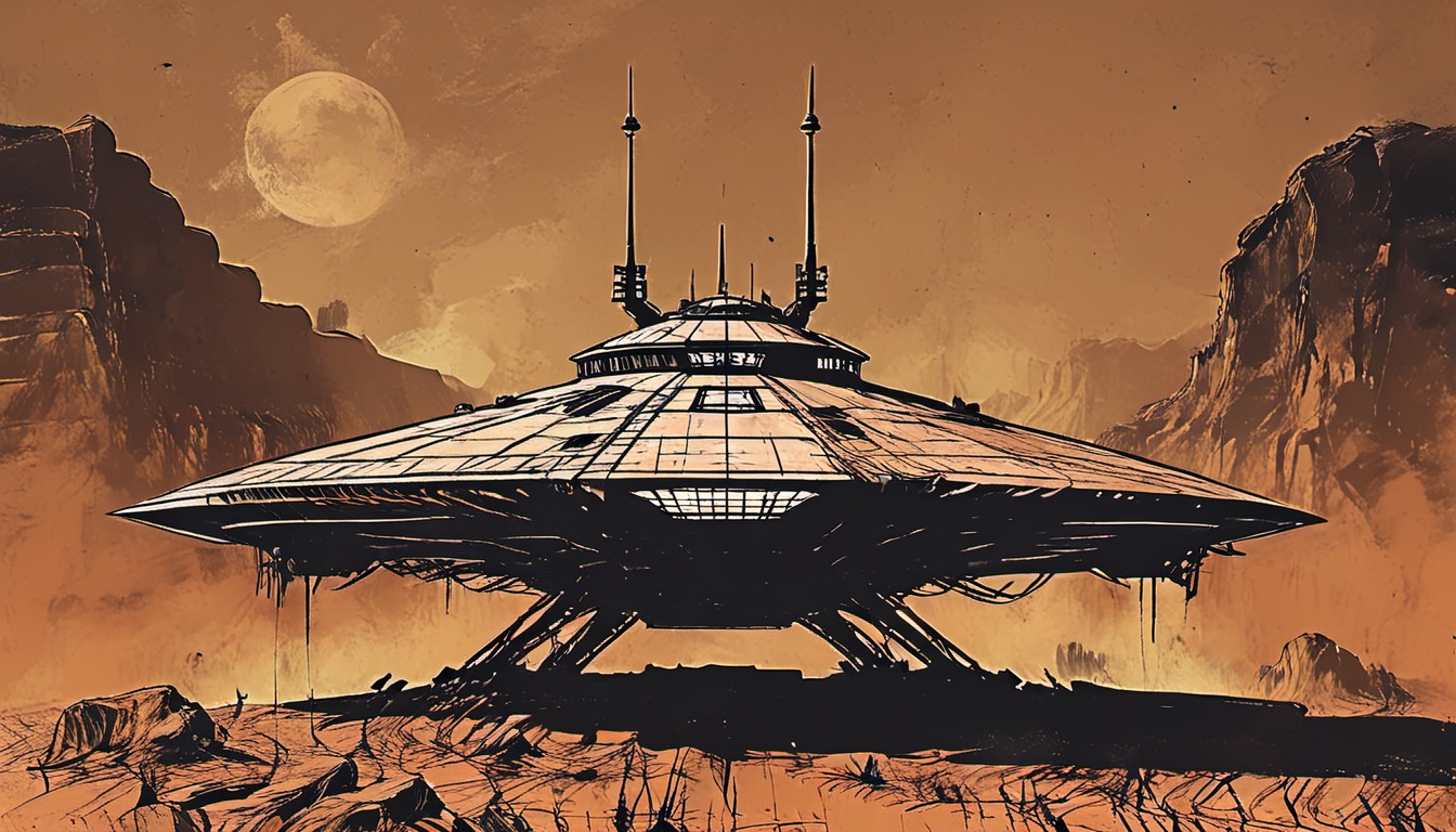 a spaceship on Mars on Tensor.Art