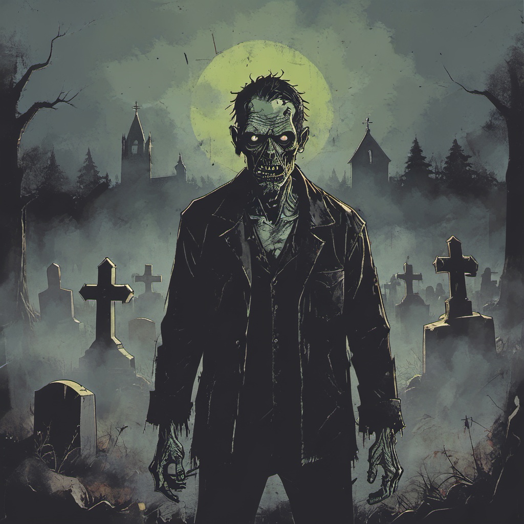 zombie in a graveyard on Tensor.Art