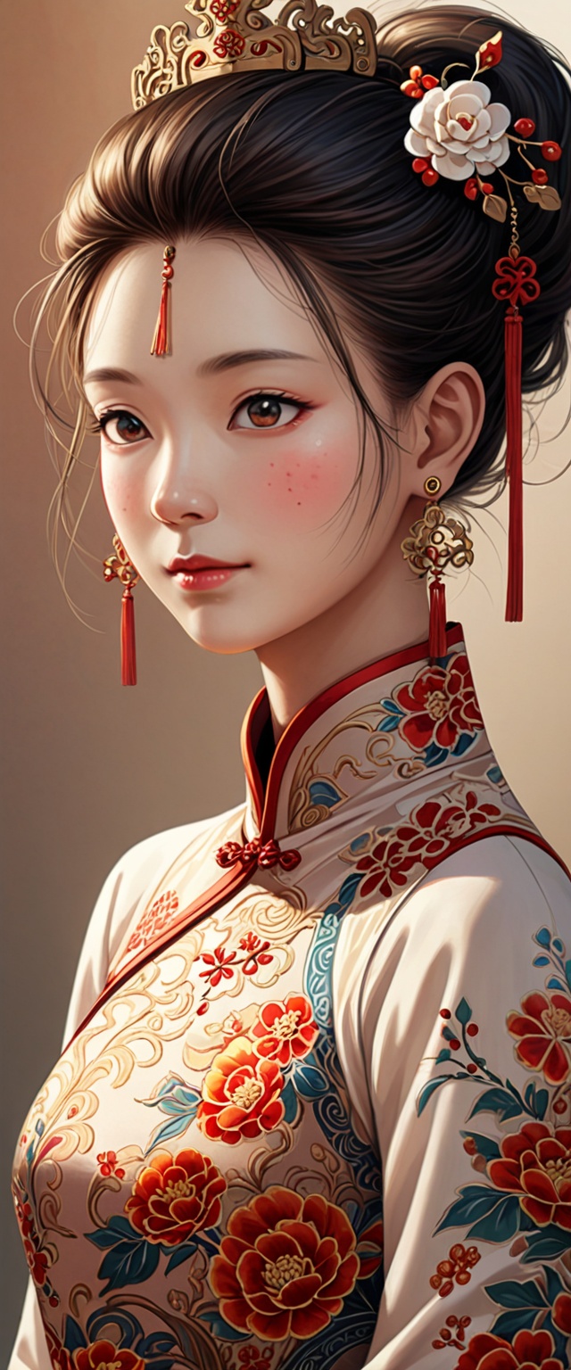 Realistic,  Traditional Chinese female portrait,  delicate facial features on Tensor.Art