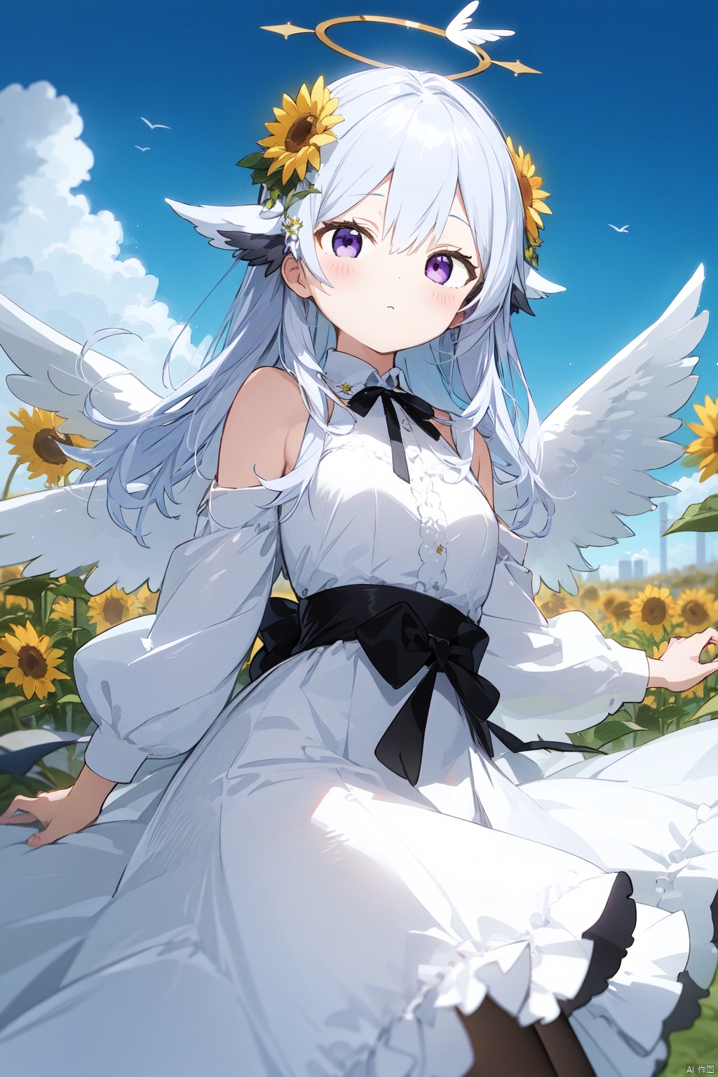 1girl,  wings,  blue_eyes by 叫我浅笑大人就好了 on Tensor.Art