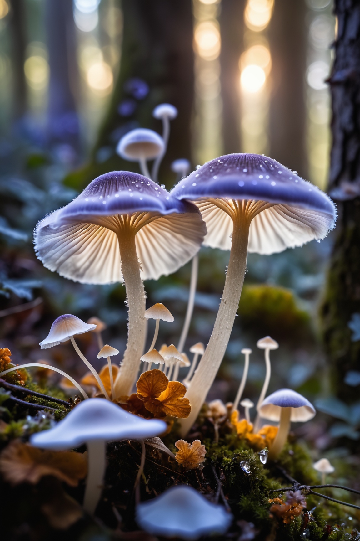 Delve into the enchanting microcosm of "Plants and Fungi" as you explore the delicate beauty of Mycena fungi,  captured in...