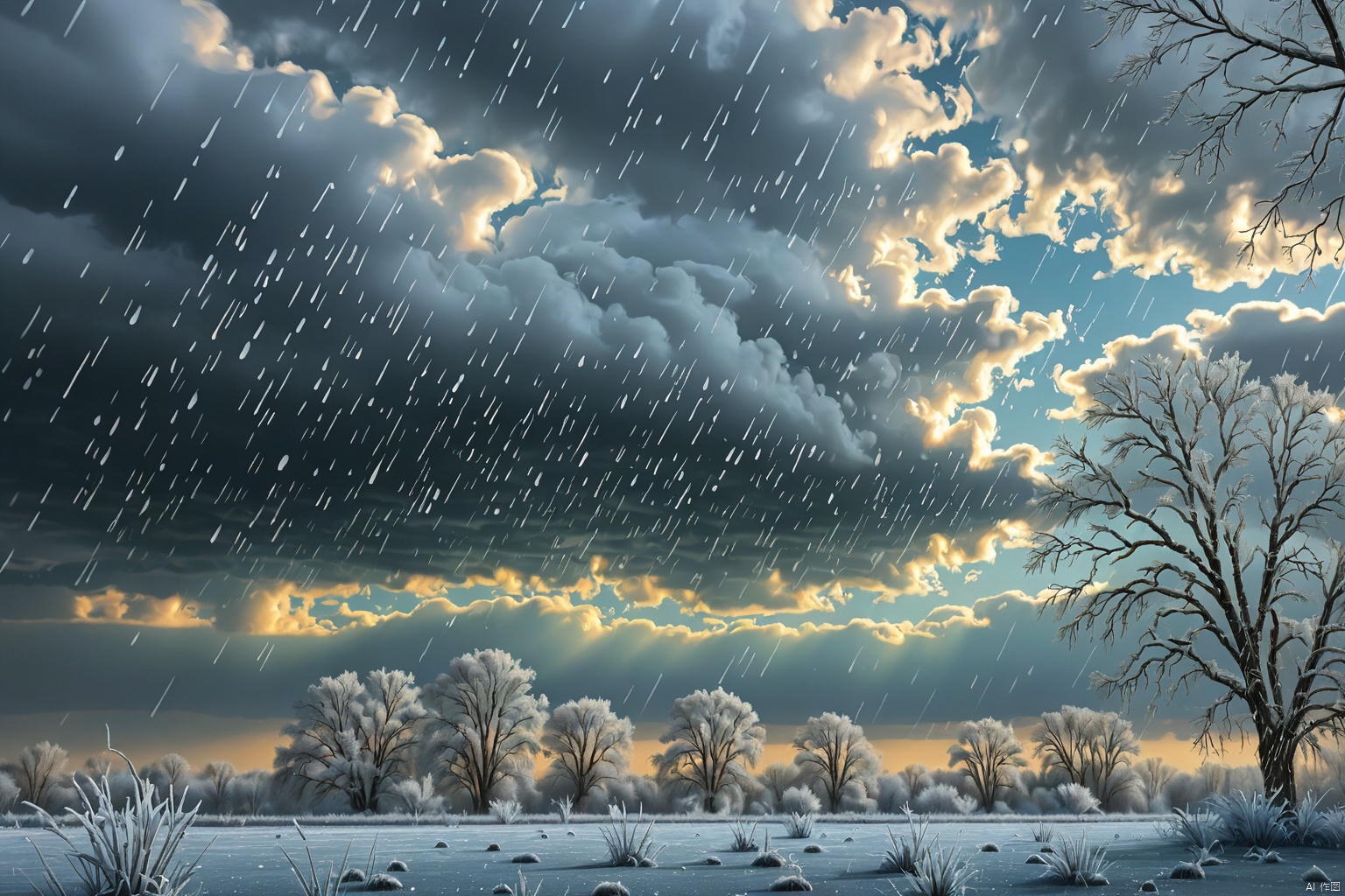 Frozen rain sky 