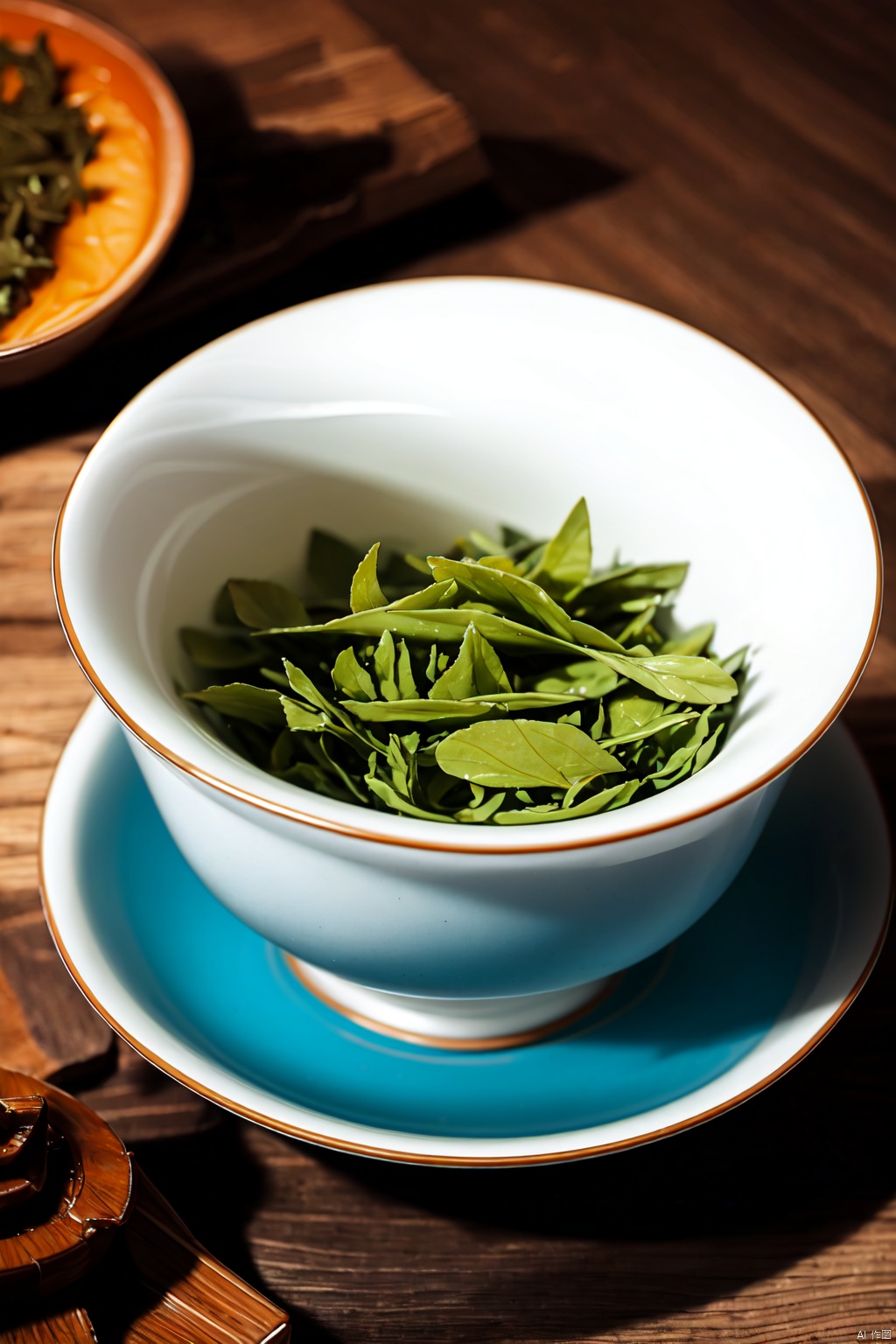  absurdres,incredibly absurdres,reality,realistic,,(solo:1.2), , A bowl of tea_Tea leaf, A bowl of tea