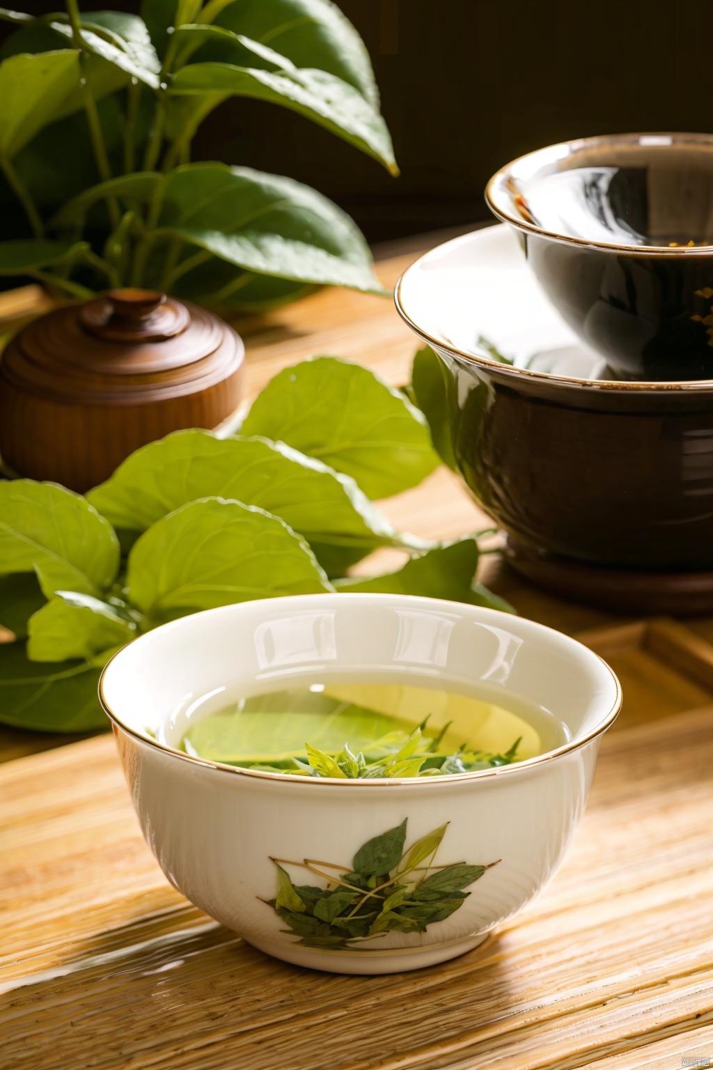  absurdres,incredibly absurdres,reality,realistic,,(solo:1.2), , A bowl of tea_Tea leaf