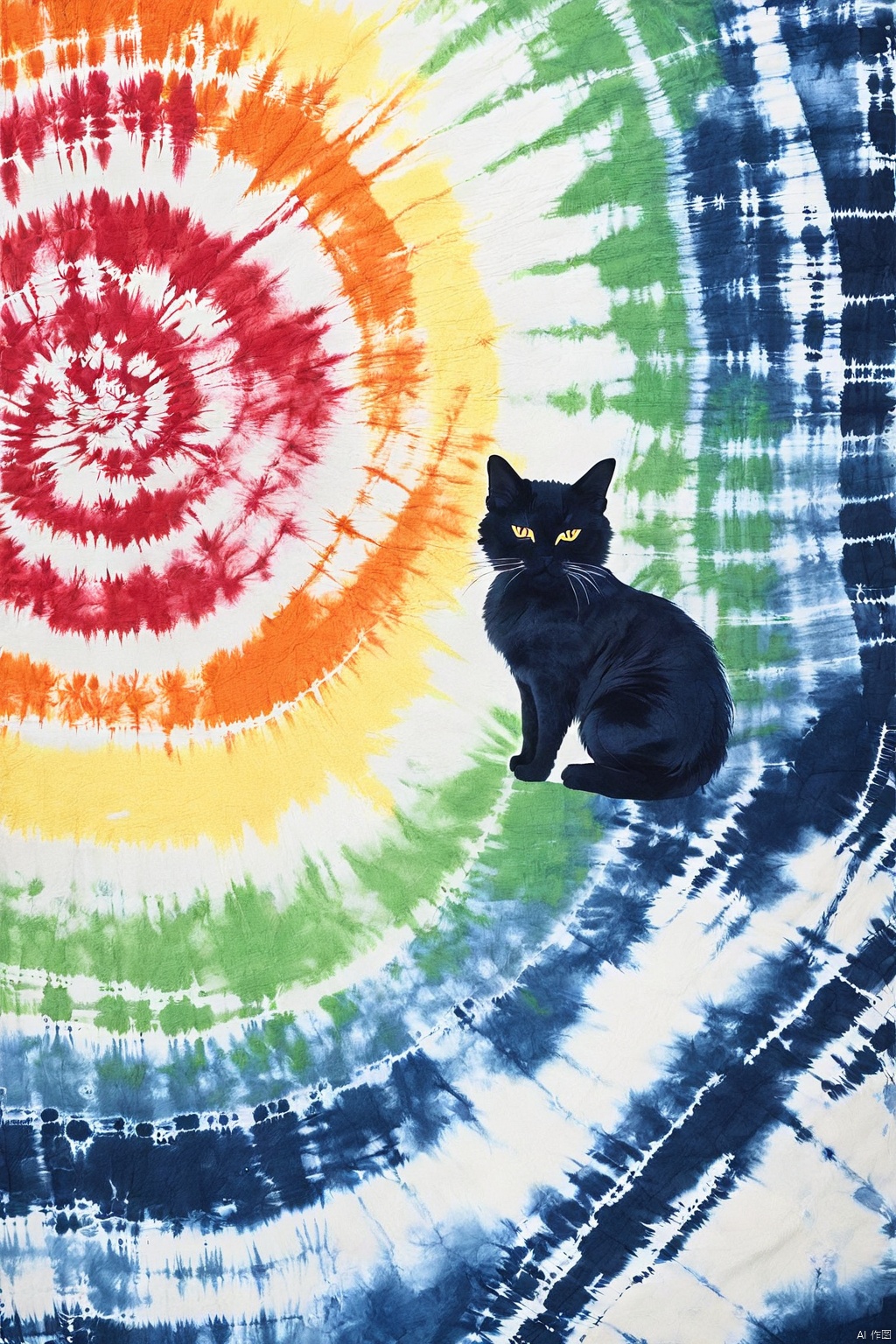  Tie dyeing, cat