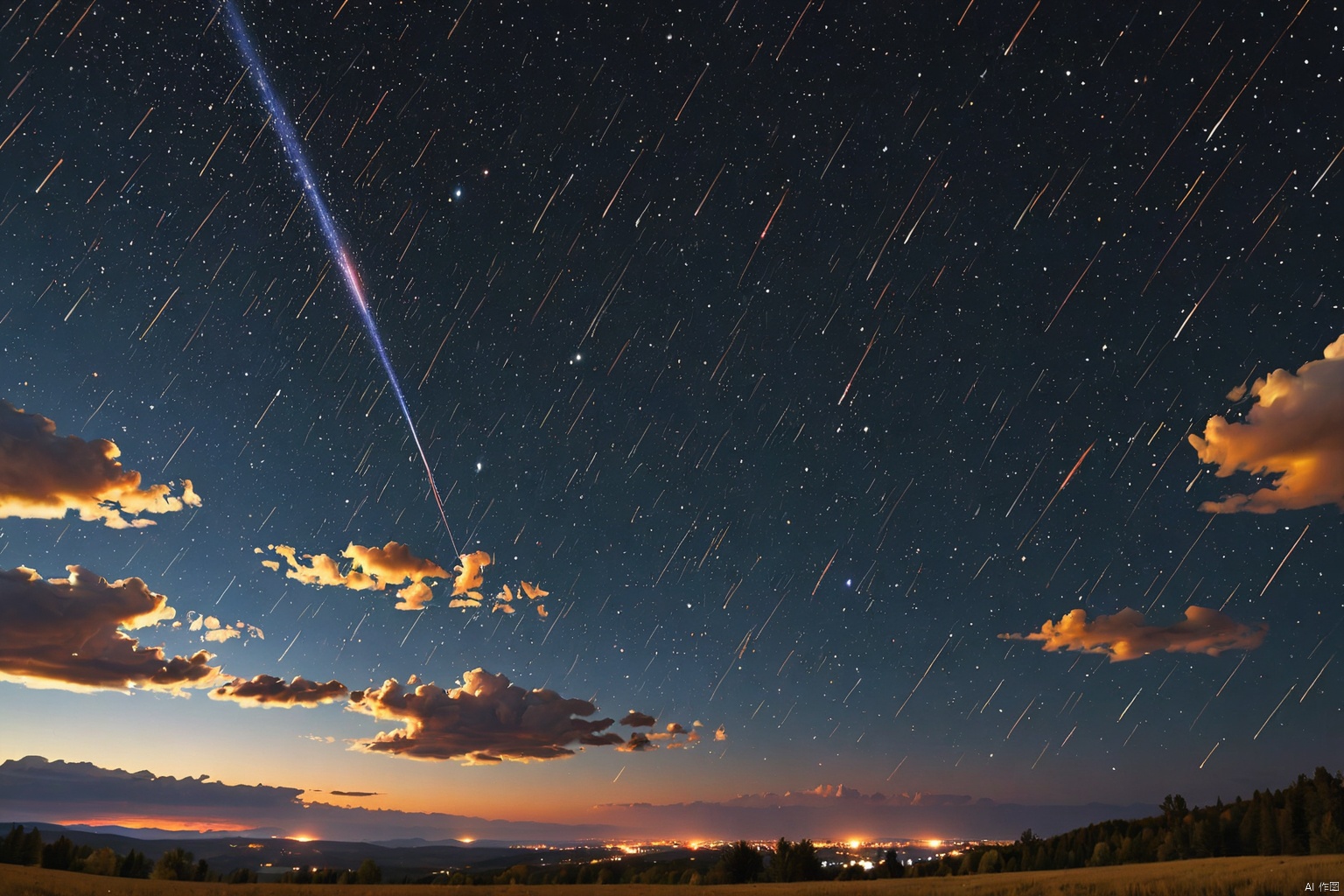 Meteor shower sky                     
