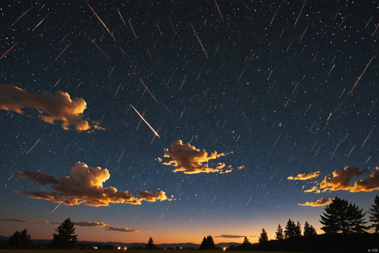 Meteor shower sky                     

