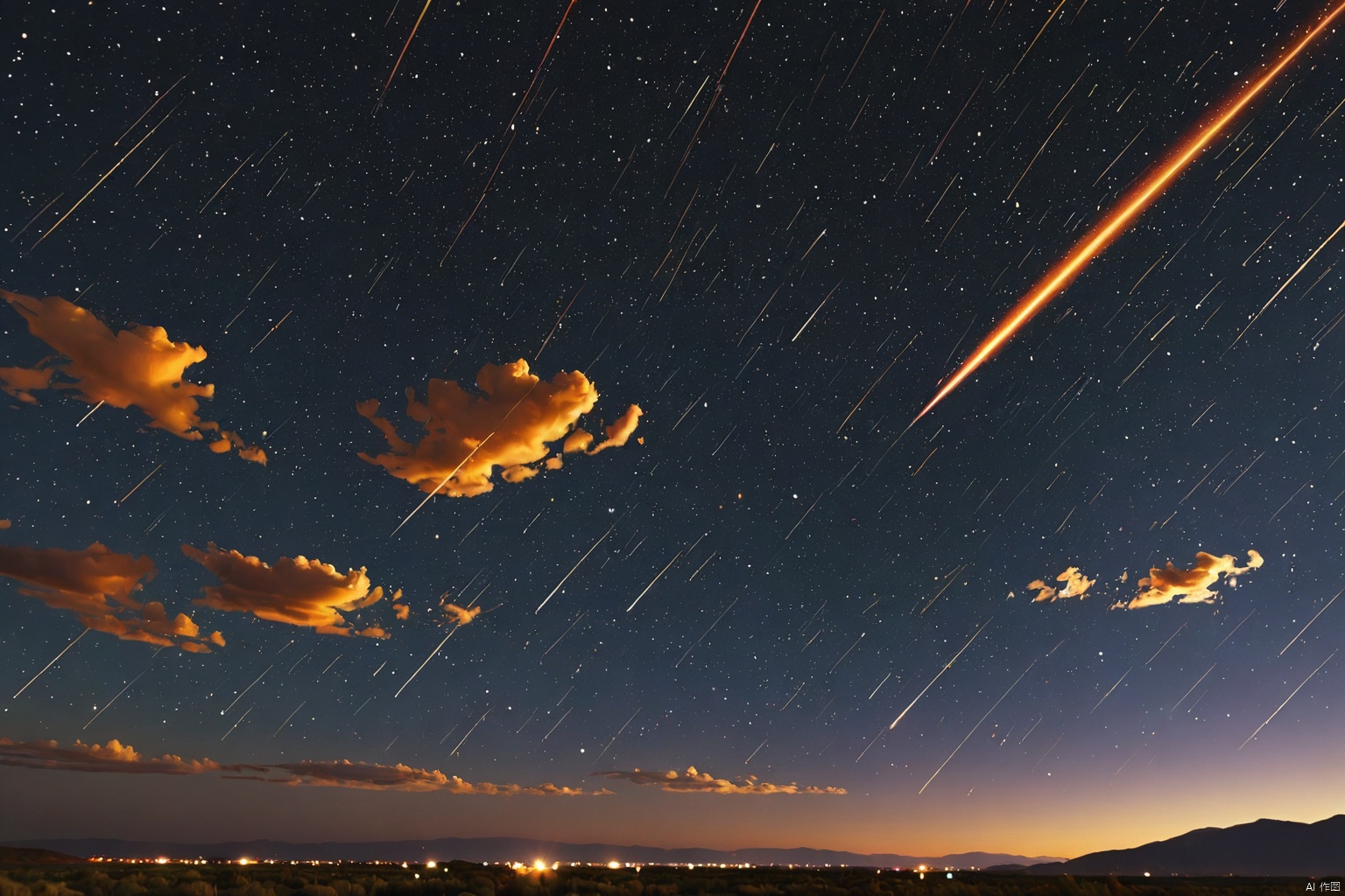 Meteor shower sky                     
