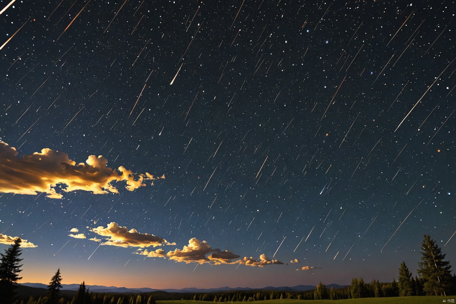 Meteor shower sky                     
