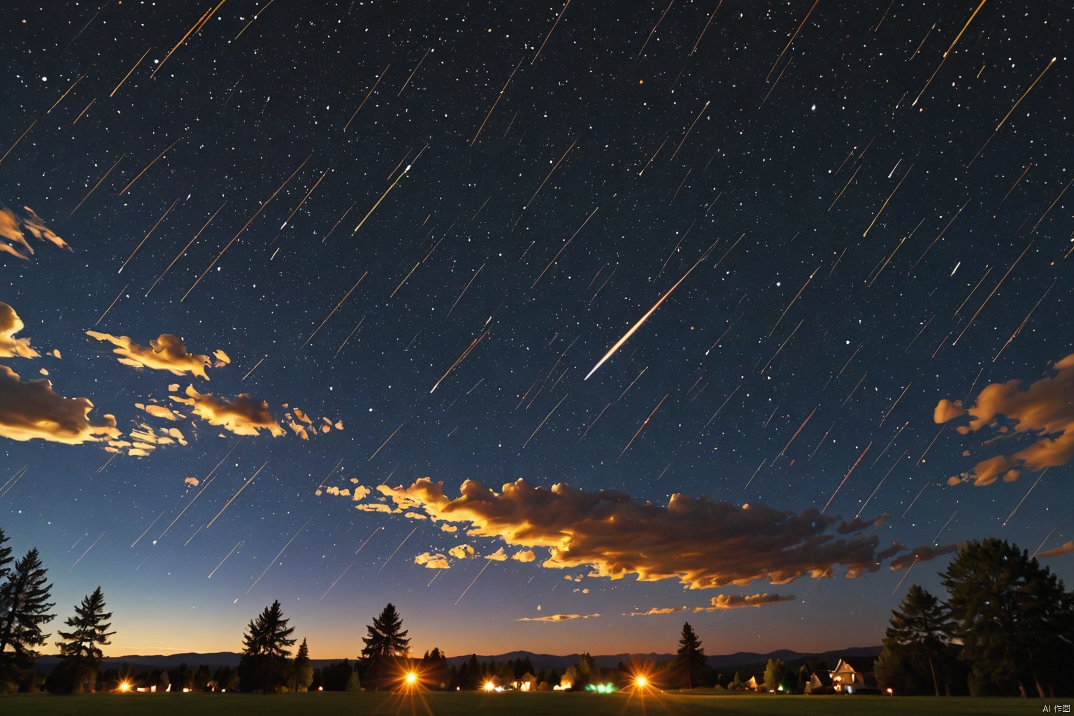Meteor shower sky                     
