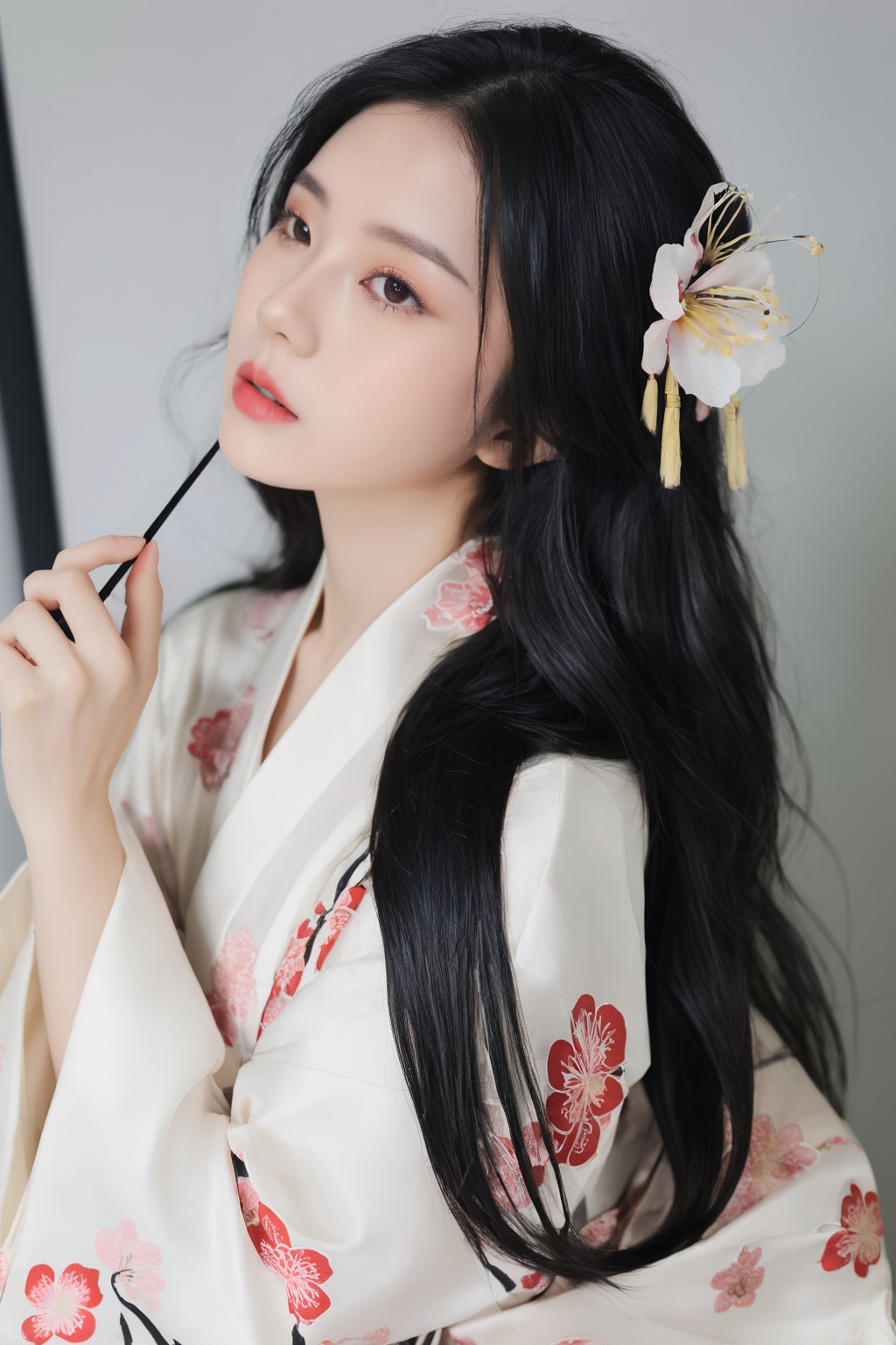 26yo hubggirl,  wearing kimono,  Sakura Theme on Tensor.Art