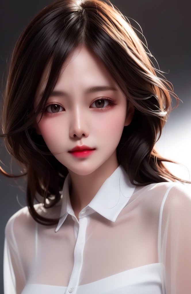 1 lady with beautiful face,  feel happy,  medium breasts on Tensor.Art