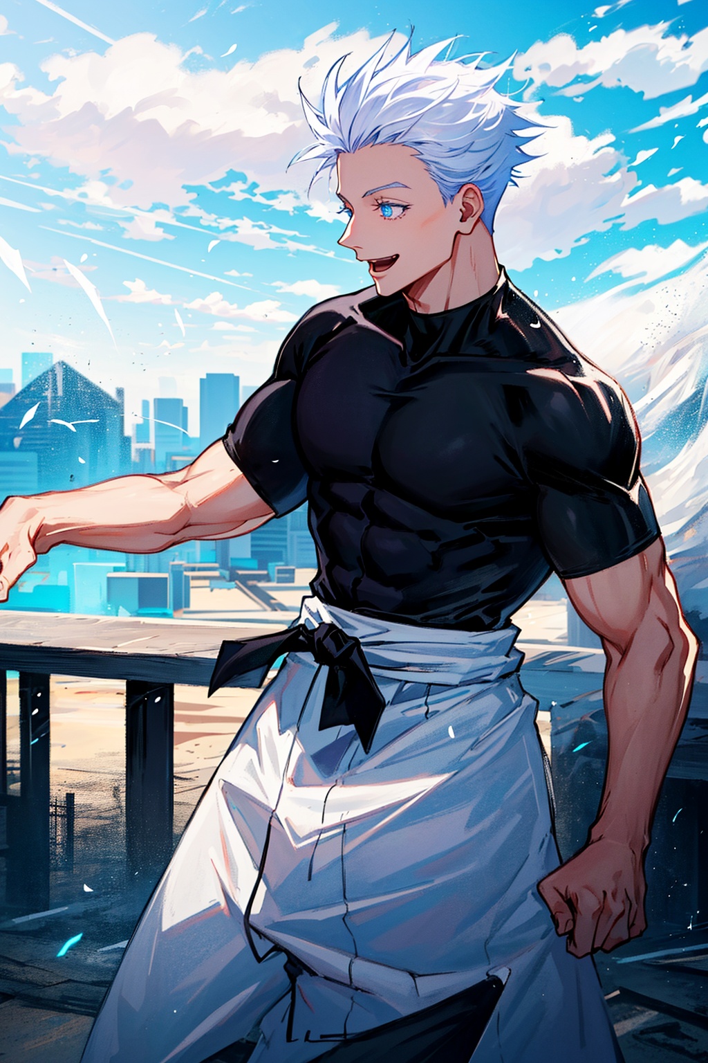 1 boy,  edge light,  Gojo Satoru on Tensor.Art