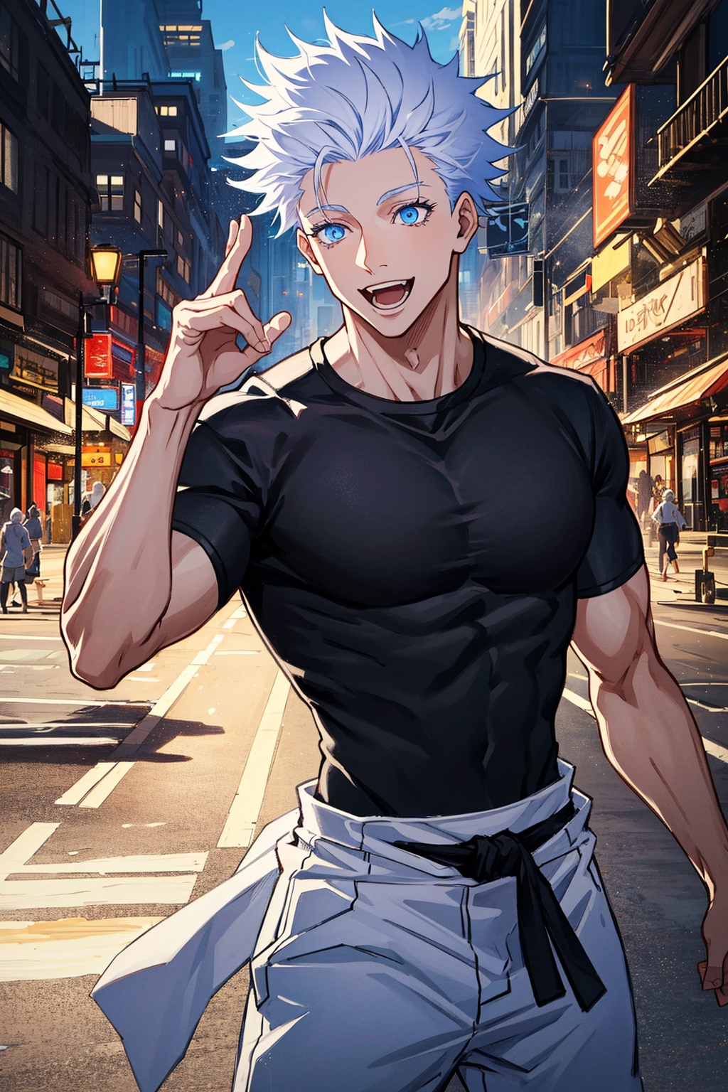 1 boy,  edge light,  Gojo Satoru on Tensor.Art