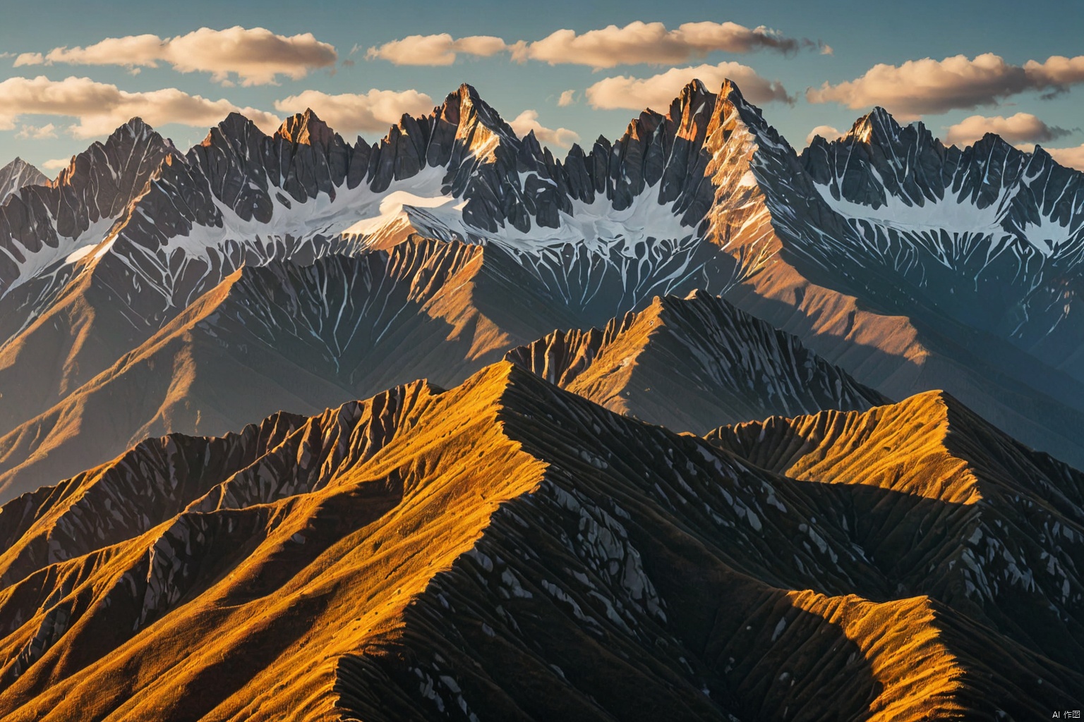 Mountains and ridges,