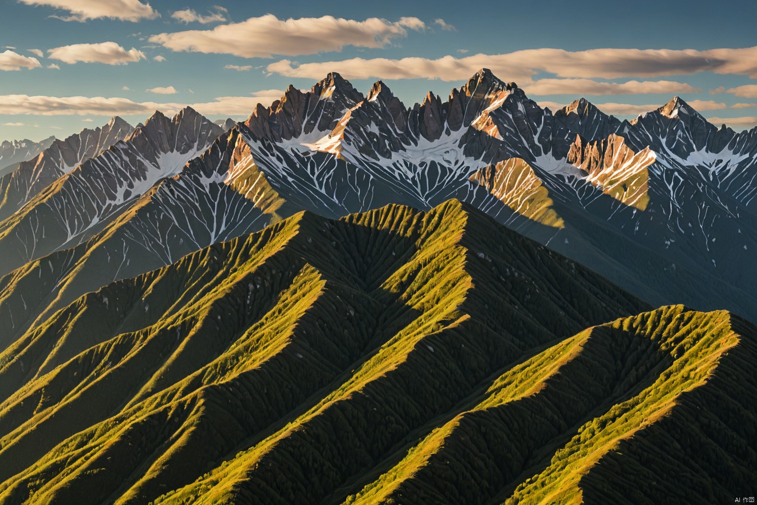 Mountains and ridges,