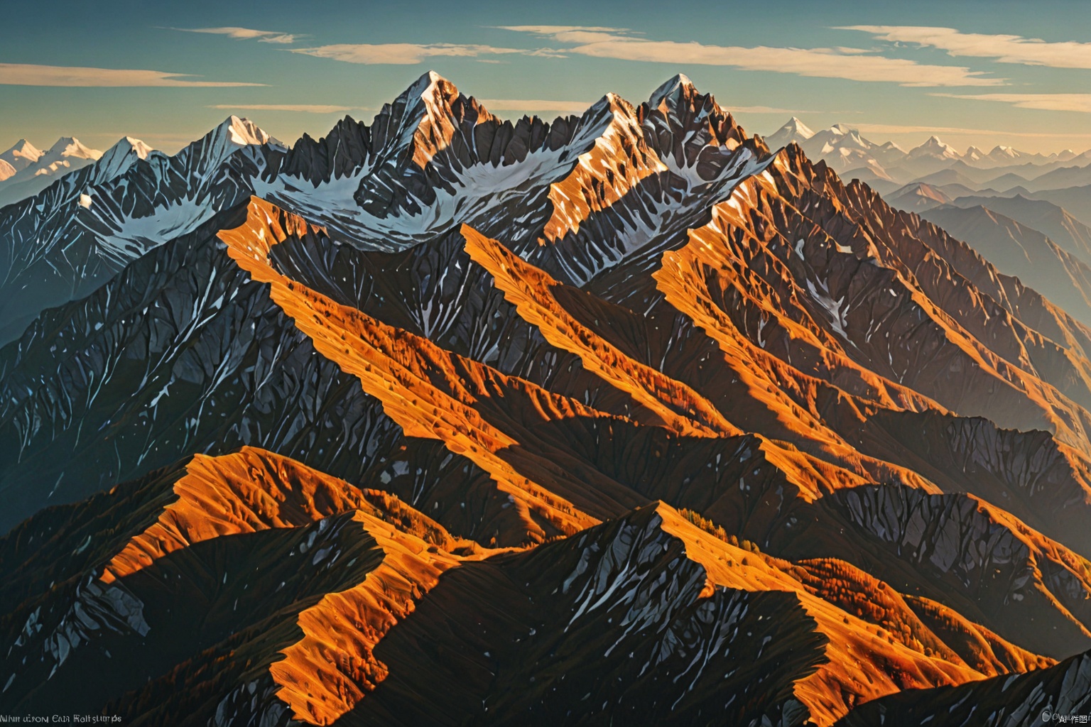 Mountains and ridges,