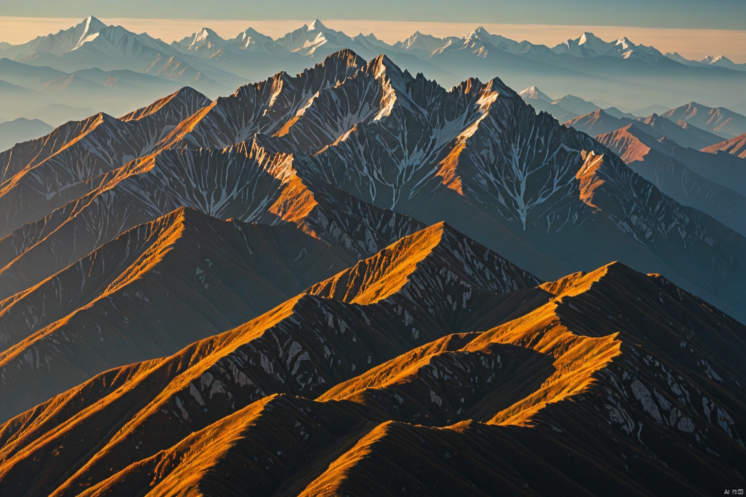 Mountains and ridges,